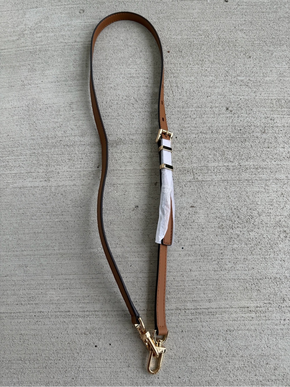 New Michael Kors Adjustable Leather Purse Shoulder Crossbody Strap Brown Gold